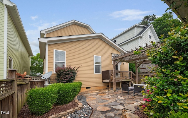 4409 All Points View Way, Raleigh, NC 27614 - rear view of house featuring crawl space, a pergola, and a patio