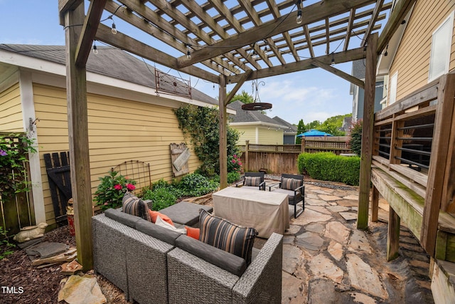 4409 All Points View Way, Raleigh, NC 27614 - view of patio / terrace featuring outdoor lounge area and a pergola