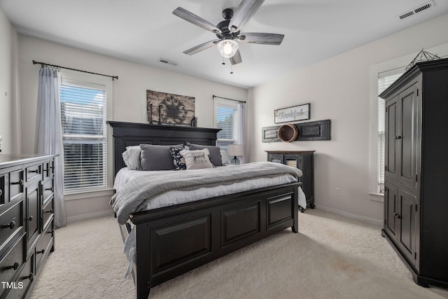 4409 All Points View Way, Raleigh, NC 27614 - bedroom with light colored carpet, baseboards, and ceiling fan
