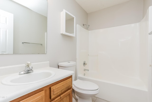 96 Landmark Dr, Angier, NC 27501 - bathroom with toilet, tub / shower combination, vanity, and tile patterned flooring
