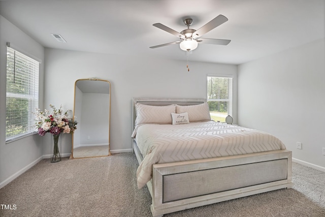 124 Teagarden Ct, Sanford, NC 27332 - bedroom with carpet flooring, baseboards, and a ceiling fan