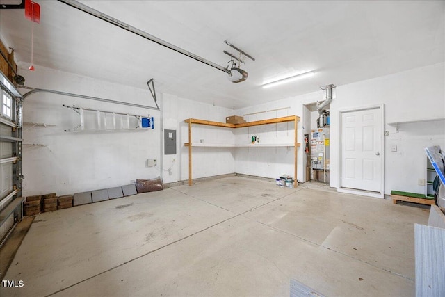 132 Ryder Cup Cir, Raleigh, NC 27603 - garage featuring a garage door opener, electric panel, and water heater