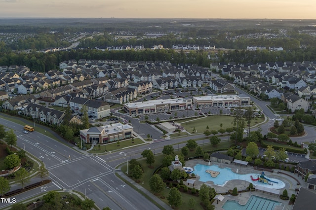 106 Painted Turtle Ln, Cary, NC 27519 - aerial view at dusk of view of pool area