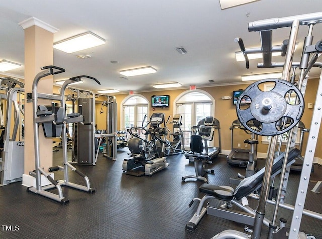 106 Painted Turtle Ln, Cary, NC 27519 - gym with crown molding