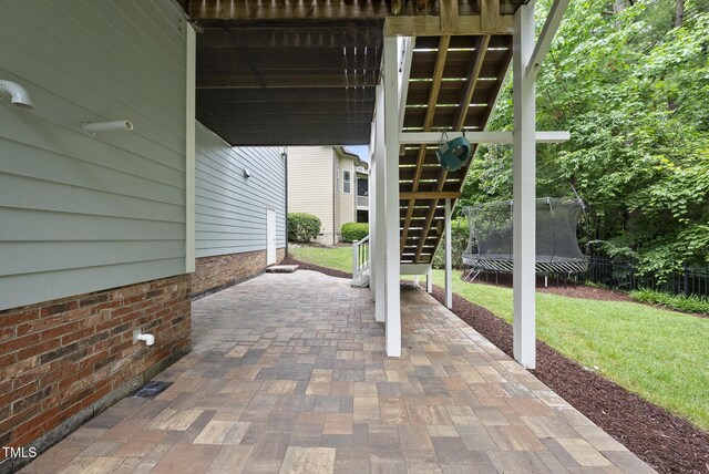 106 Painted Turtle Ln, Cary, NC 27519 - view of patio / terrace featuring stairs and a trampoline