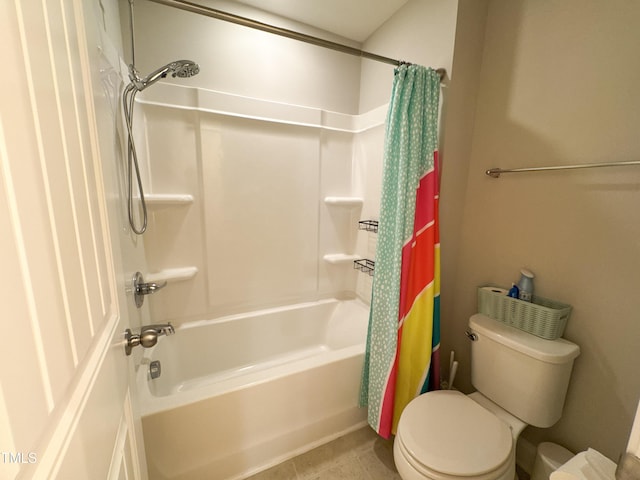 212 Hardwick St, Clayton, NC 27527 - full bathroom with tile patterned floors, shower / tub combo, and toilet