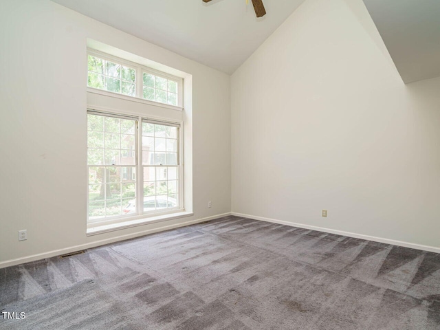108 S Drawbridge Ln, Cary, NC 27513 - carpeted spare room with ceiling fan and high vaulted ceiling