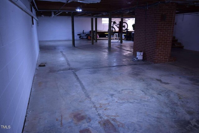 515 Wildwood Dr, Durham, NC 27712 - below grade area featuring concrete block wall