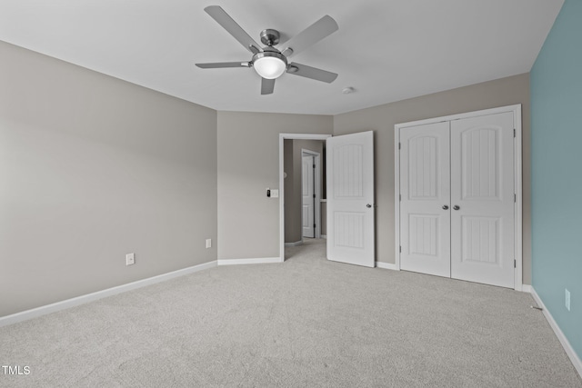 238 Langford Valley Way, Cary, NC 27513 - unfurnished bedroom featuring baseboards, carpet floors, a closet, and ceiling fan