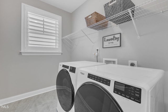 109 Crested Coral Dr, Holly Springs, NC 27540 - laundry room featuring separate washer and dryer and baseboards