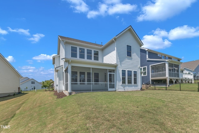 109 Crested Coral Dr, Holly Springs, NC 27540 - rear view of property featuring a sunroom