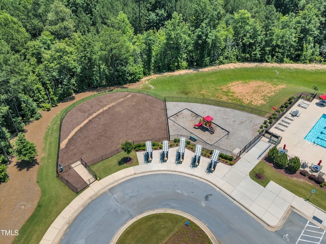 109 Crested Coral Dr, Holly Springs, NC 27540 - drone / aerial view of a forest and a pool