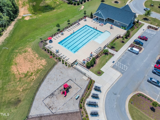 109 Crested Coral Dr, Holly Springs, NC 27540 - drone / aerial view of a pool