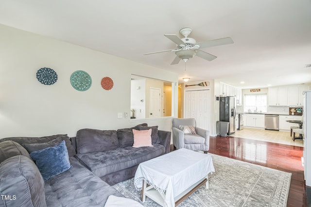 6 Newgate Ct, Durham, NC 27713 - living room with light wood-style floors and ceiling fan
