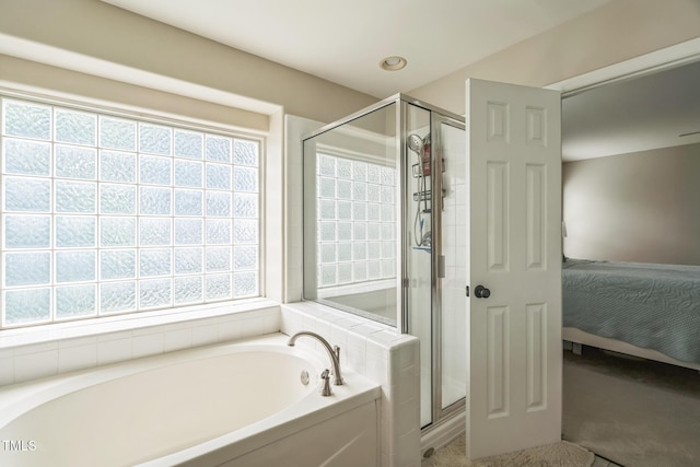 6 Newgate Ct, Durham, NC 27713 - full bathroom featuring ensuite bath, a garden tub, and a stall shower