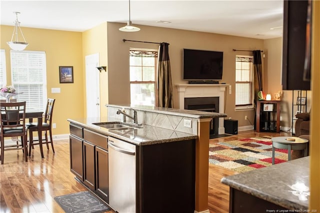 101 Birdsong Ct, Aberdeen, NC 28315 - kitchen with dishwasher, light wood-type flooring, and healthy amount of natural light