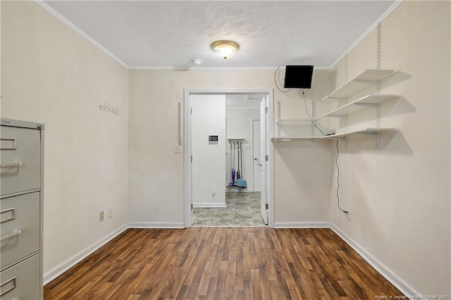 2547 Red Springs Rd, Raeford, NC 28376 - unfurnished room featuring wood finished floors, ornamental molding, baseboards, and a textured ceiling