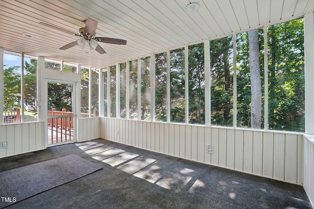 3020 Woods Walk Way, Rocky Mount, NC 27804 - unfurnished sunroom featuring a ceiling fan