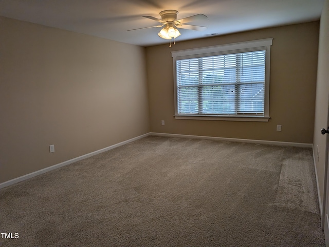 319 Brinkley Cir, Mebane, NC 27302 - spare room featuring ceiling fan, carpet flooring, and baseboards