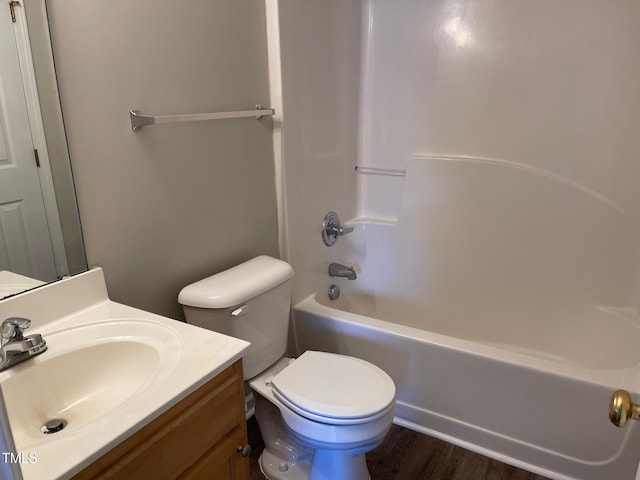 78 Ariel St, Lillington, NC 27546 - full bath featuring vanity, tub / shower combination, toilet, and wood finished floors