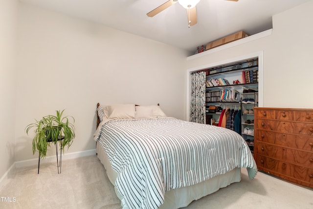 119 Danforth Dr, Cary, NC 27511 - carpeted bedroom featuring a closet, baseboards, and a ceiling fan