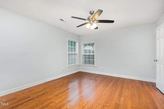3306 Woodland Park Rd, Durham, NC 27703 - empty room featuring a ceiling fan, baseboards, and light wood finished floors
