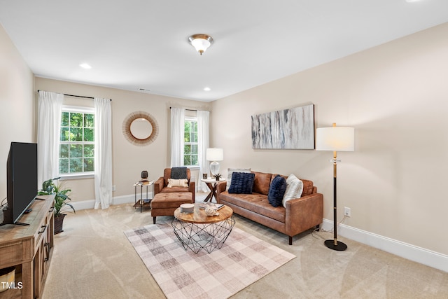 7552 Hasentree Club Dr, Wake Forest, NC 27587 - living area featuring carpet flooring, baseboards, and recessed lighting