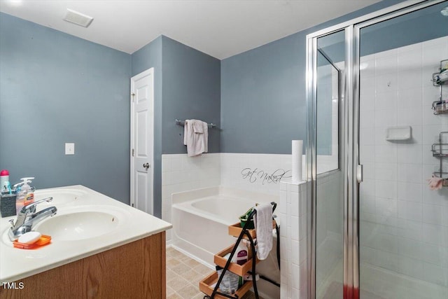 300 Gilman Ln Unit 101, Raleigh, NC 27610 - full bath with a bath, a stall shower, and double vanity