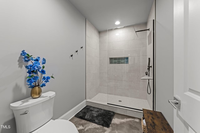 2220 Inwood Landing Ct, Raleigh, NC 27603 - full bathroom featuring toilet, walk in shower, baseboards, and recessed lighting