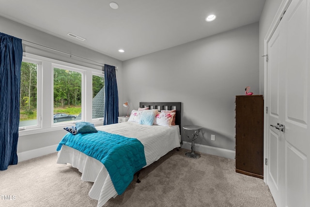 2220 Inwood Landing Ct, Raleigh, NC 27603 - bedroom with baseboards, carpet floors, and recessed lighting