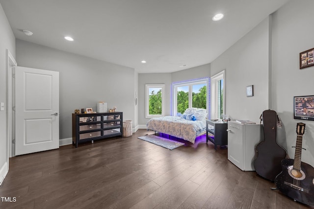 2220 Inwood Landing Ct, Raleigh, NC 27603 - bedroom featuring dark wood-style floors, recessed lighting, and baseboards