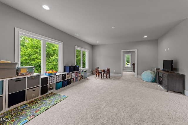 2220 Inwood Landing Ct, Raleigh, NC 27603 - game room with carpet, baseboards, and recessed lighting