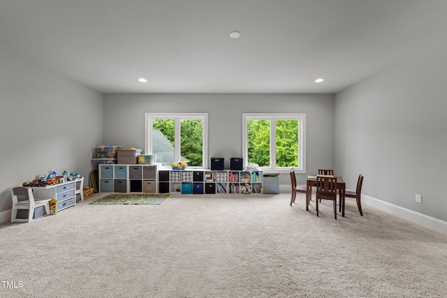 2220 Inwood Landing Ct, Raleigh, NC 27603 - game room with healthy amount of natural light, carpet flooring, and recessed lighting
