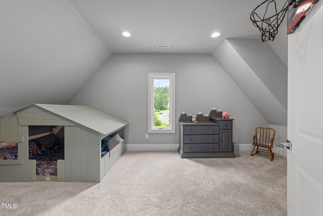 2220 Inwood Landing Ct, Raleigh, NC 27603 - bonus room featuring vaulted ceiling, carpet floors, and recessed lighting