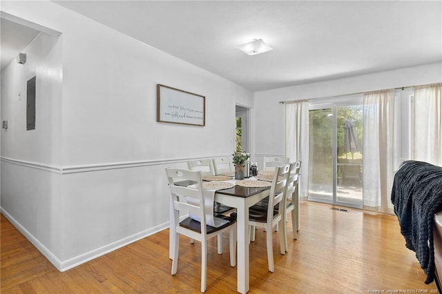 1926 Martindale Dr, Fayetteville, NC 28304 - dining area featuring electric panel and light wood finished floors
