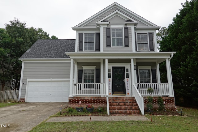 114 Calebra Way, Cary, NC 27519 - view of front facade with a porch, driveway, and a shingled roof