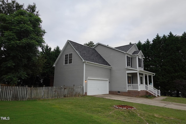 114 Calebra Way, Cary, NC 27519 - view of front of property featuring a porch, driveway, a shingled roof, and crawl space