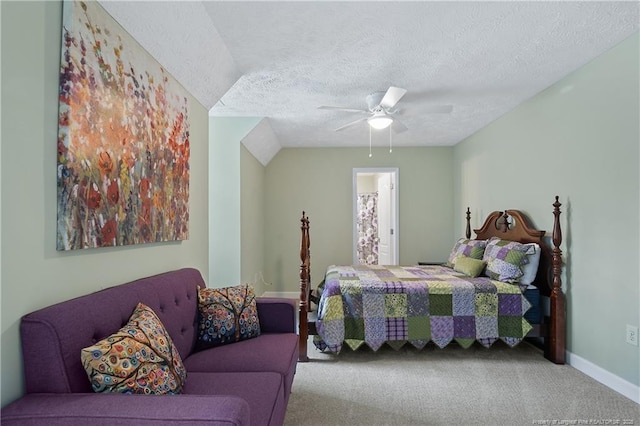 5387 Clubhouse Ln, Hope Mills, NC 28348 - carpeted bedroom with a textured ceiling, baseboards, and a ceiling fan