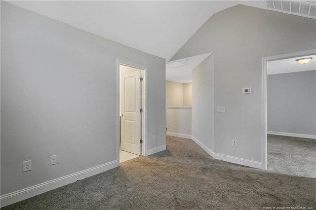 1664 Seattle Slew Ln, Hope Mills, NC 28348 - unfurnished room with carpet floors, baseboards, and high vaulted ceiling
