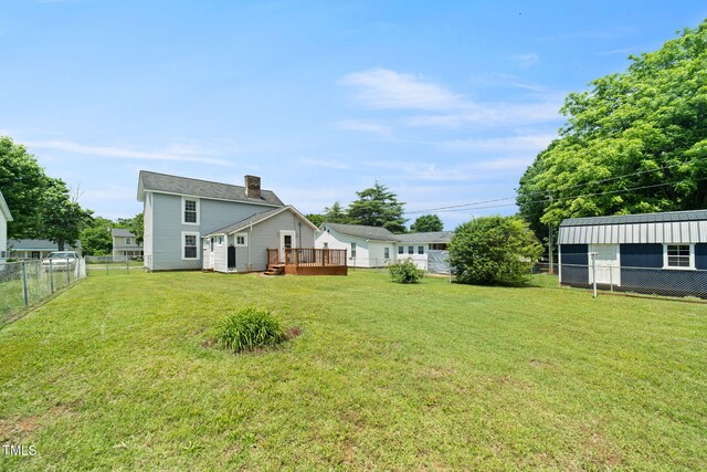 2527 Ossipee Front St, Elon, NC 27244 - view of yard with a wooden deck