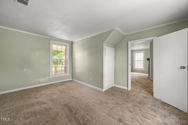 2527 Ossipee Front St, Elon, NC 27244 - additional living space featuring healthy amount of natural light, carpet floors, baseboards, and a textured ceiling