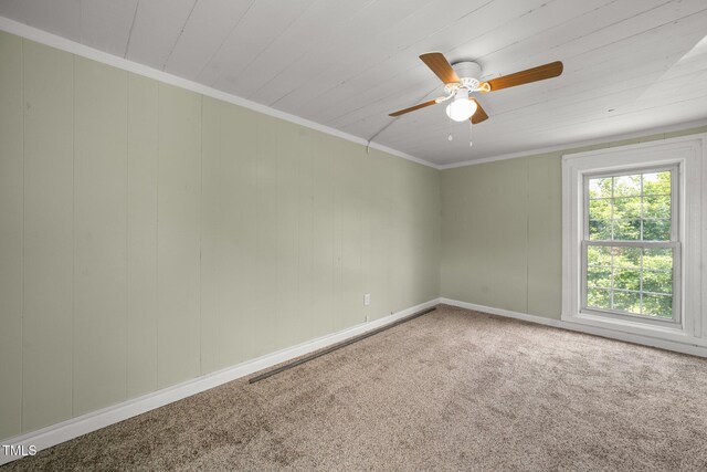 2527 Ossipee Front St, Elon, NC 27244 - carpeted empty room featuring ceiling fan and ornamental molding