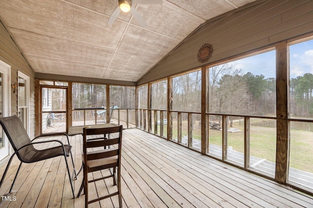 501 Enon Rd, Oxford, NC 27565 - sunroom featuring vaulted ceiling, ceiling fan, and healthy amount of natural light
