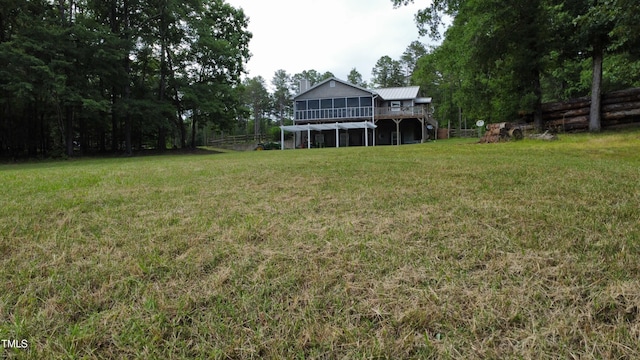 501 Enon Rd, Oxford, NC 27565 - view of yard with a deck and a sunroom