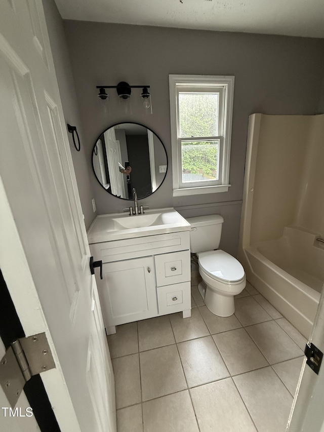 3825 Old Coach Rd, Raleigh, NC 27616 - bathroom featuring vanity, toilet, tile patterned flooring, and shower / bathtub combination