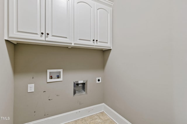 3628 Eagle Farm Dr N, Wilson, NC 27896 - washroom with cabinet space, electric dryer hookup, washer hookup, and baseboards