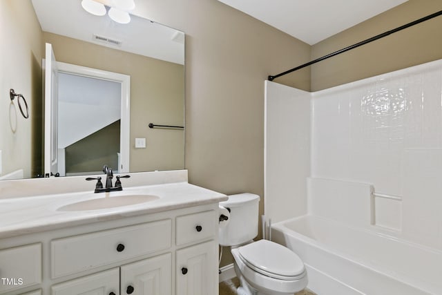 3628 Eagle Farm Dr N, Wilson, NC 27896 - bathroom with toilet, vanity, and bathtub / shower combination