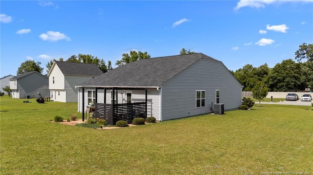 308 Hazel Dr, Stantonsburg, NC 27883 - view of home's exterior featuring central AC unit and a yard