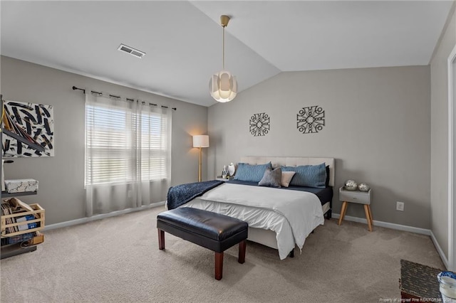 308 Hazel Dr, Stantonsburg, NC 27883 - carpeted bedroom with vaulted ceiling and baseboards