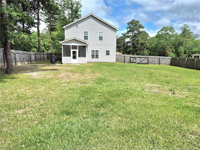 164 Merita Dr, Raeford, NC 28376 - rear view of property with a sunroom